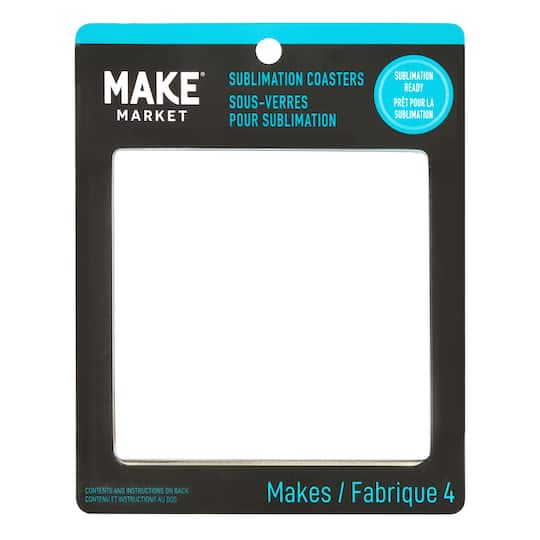 12 Packs: 4 ct. (48 total) 3.7&#x22; Square Sublimation Coasters by Make Market&#xAE;